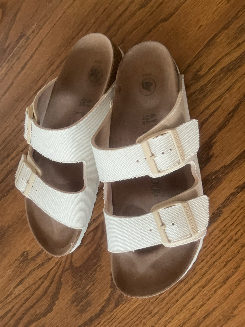 Birkenstock Vegan Cream Arizona Slide Sandals-41N